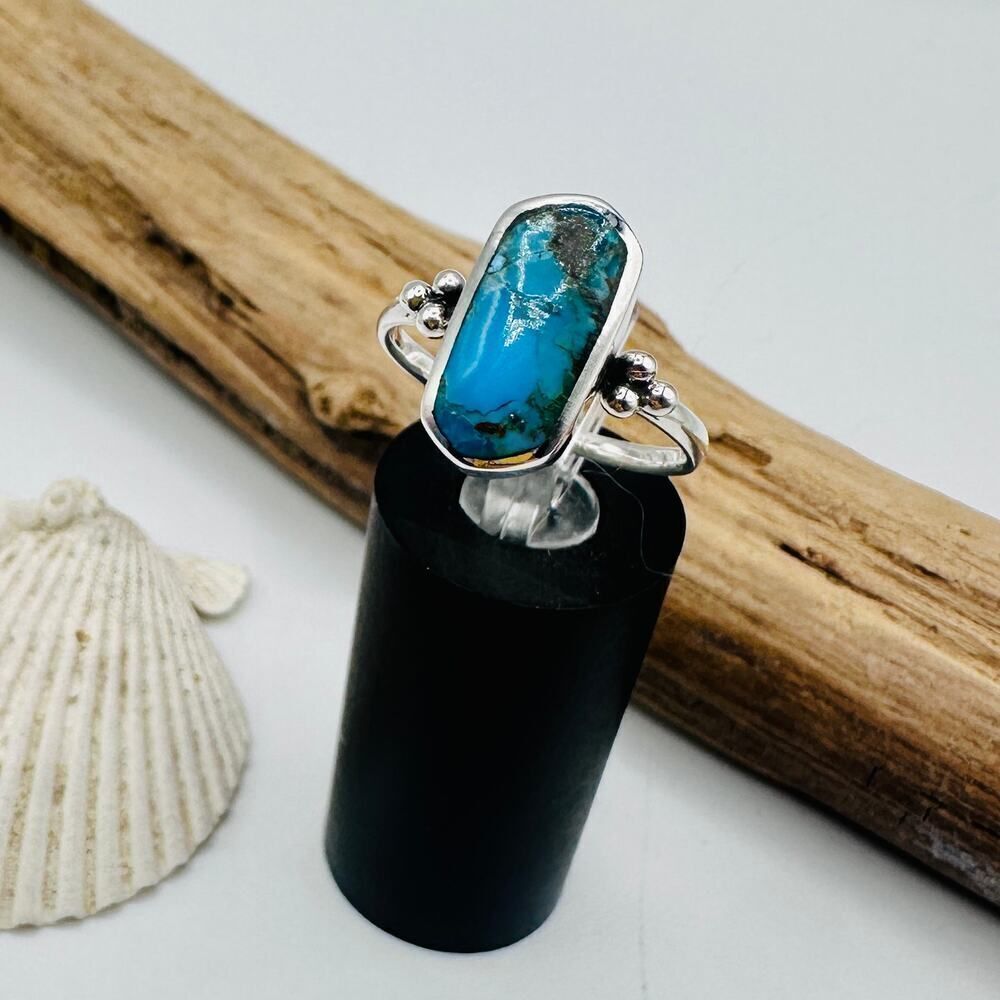 Sterling Silver Turquoise Statement Ring-Vintage Inspired Boho Jewelry